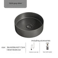 Modern ceramic bathroom sink: white/dark gray, matte finish, diameter 36cm/14in, suitable for bathroom vanity (excluding faucet)