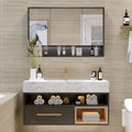 Bathroom Vanities Cabinet Basin Solid Wood Modern Waterproof With Double Sink Bathroom Vanity Cabinet